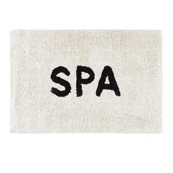 Bella Sleep + Spa Bath Mat - Cream and Black “Spa”
