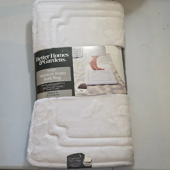 Better Homes And Gardens Soft White Memory Foam Bath Rug