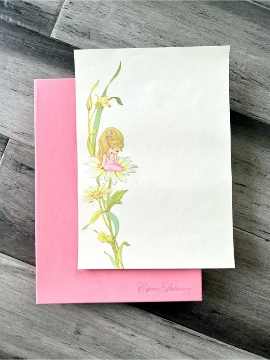Vintage 1970s Caprice Stationery Retro Fairycore Stationery Letter Set