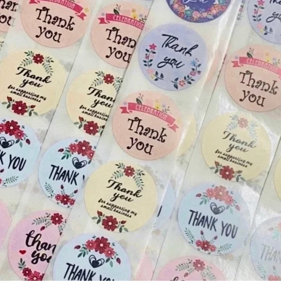 40 Small Thank You Stickers! (Quarter Size)