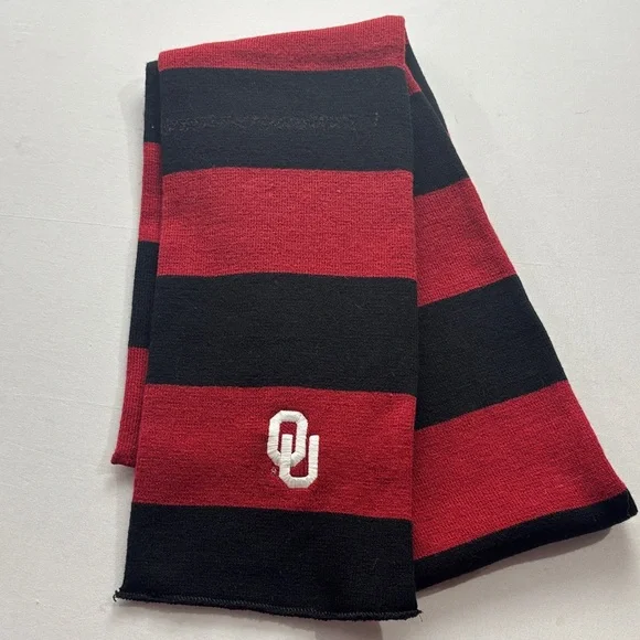 Oklahoma University Striped Red and Black Scarf