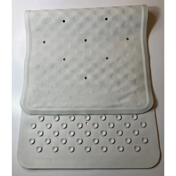 Non-Slip Bathtub Mat with Suction Cups - Washable Shower Mat (29 x 13, White) vn