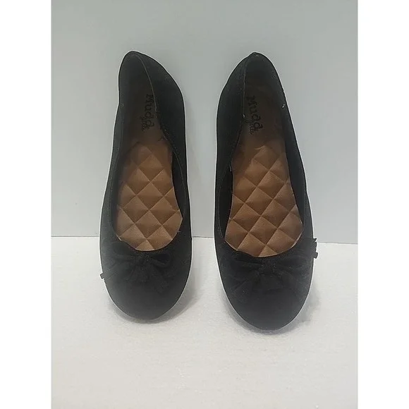 Mudd Black Ballet Flats Slip-on W/bow Size 4