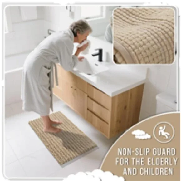 NIP~ Yimobra Bathroom Rug Non Slip, Washable 27