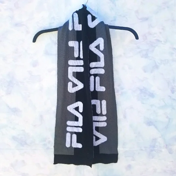 FILA Black White Logo Unisex Scarf