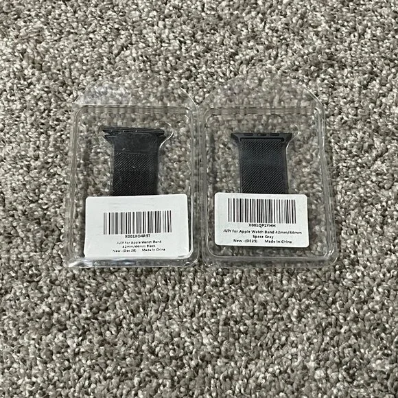 NEW Set of 2 42mm/44mm Milanese Loop JUIY for Apple Watch Bands in Space Gray an