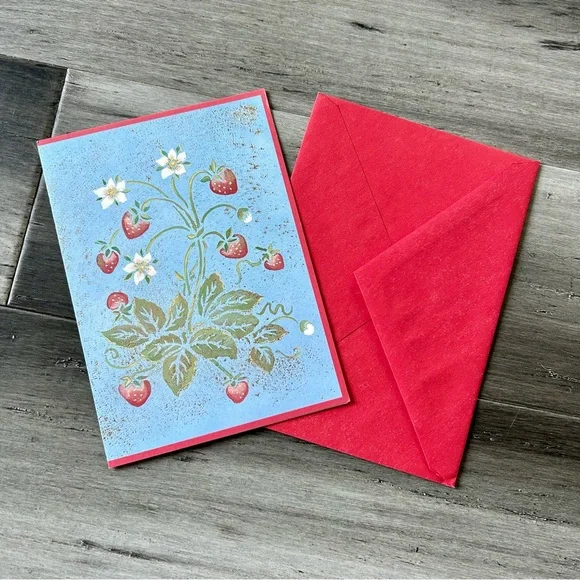 💸 5/20 New Unused Vintage Strawberry Birthday Card ft Art by Pamela Silin-Palmer