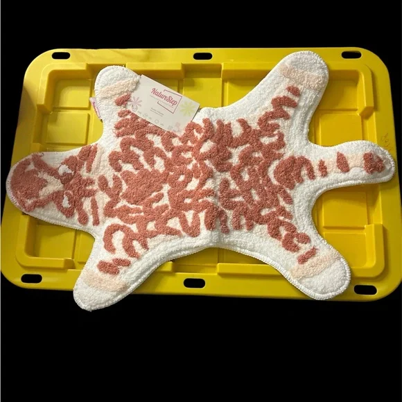 Home Bath Mat - Cream and Pink