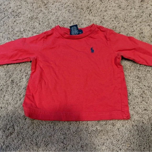 Ralph Lauren Kids Bright Red Long Sleeve Tee