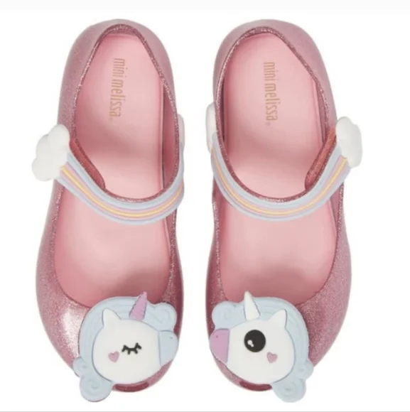 Mini Melissa Pink Unicorn Baby Shoes, Size 5