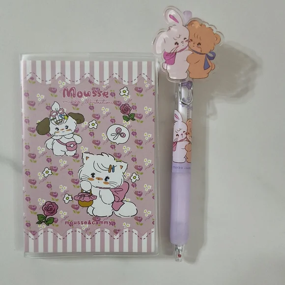 Mikko Illustrations Small Notebook And Pen Kawaii Cute Stationery Set, NEW