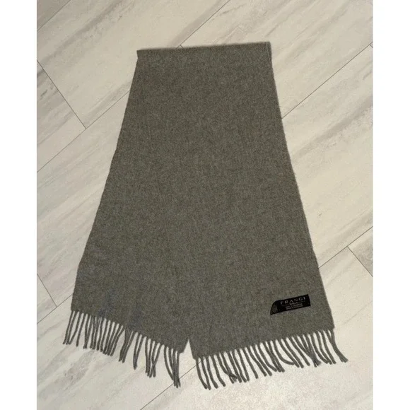 VTG Frangi 100% Cashmere Light Gray Scarf Made in Scotland 12x53 / 3