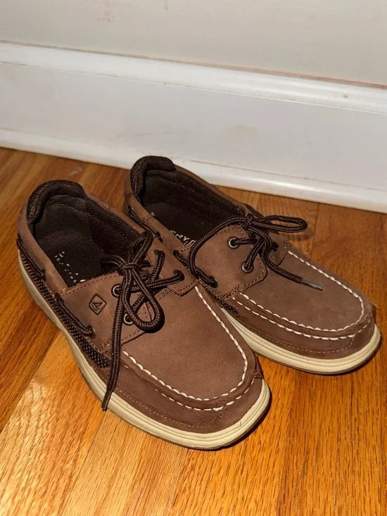 Sperry Brown Leather Moc Toe‎ Boat Shoes