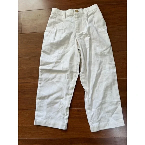 Boys Pleated Kelly Kids‎ Dress Linen White Dress Pants Size 4