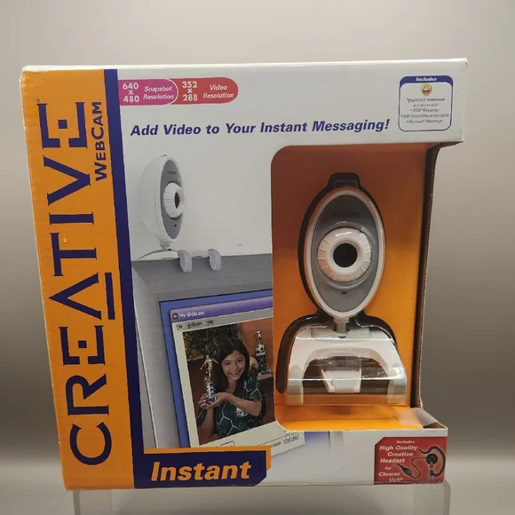 Creative Labs Webcam Instant Model VF0040 -White With Headset
