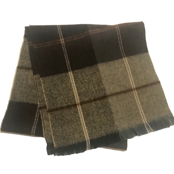 Cashmere Scarf Vintage Made in Australia Plaid Multi Colors Men's