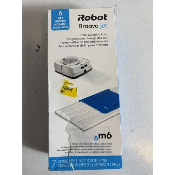 iRobot Braava jet Wet Mopping Pads 7 pack. Box Is dinged up But pads are new