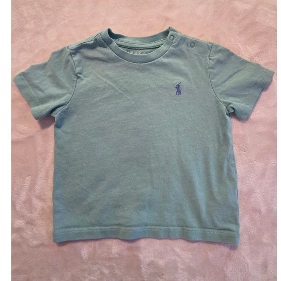 Ralph Lauren Baby 12M Minimalist Spring Pastel Green Short‎ Sleeve Tee Pony