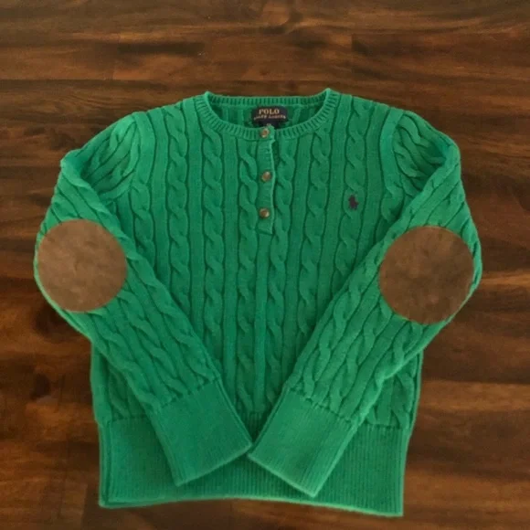 Ralph Lauren Green Cable knit Sweater