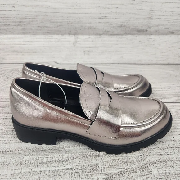 Madden Girl Rose Gold Lug Sole Loafers