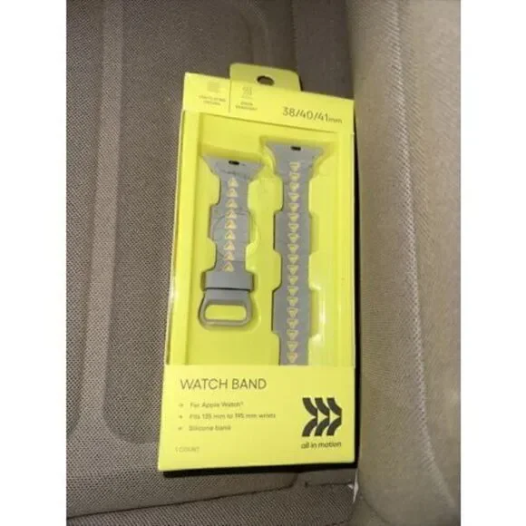 NEW All In Motion Silicone Watch Band for Apple Watch 38/41mm Ventilated - Gray