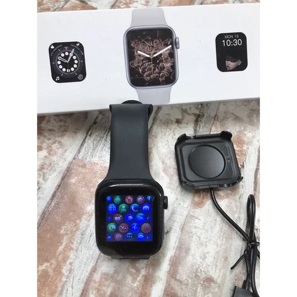 T500+ Plus Smart Watch SERIES 7 BLACK BLUETOOTH WILL CONNECT IPHONE SAMSUNG 45mm
