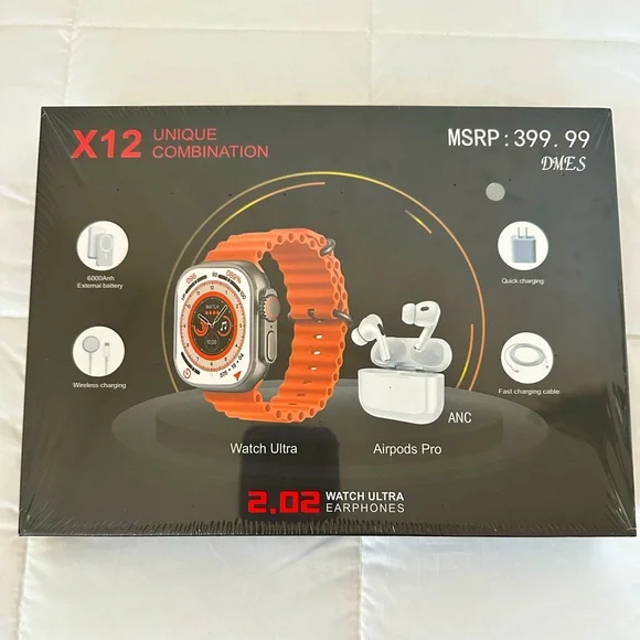 Android Smart Watch & Wireless Earbuds with Charging Case Set