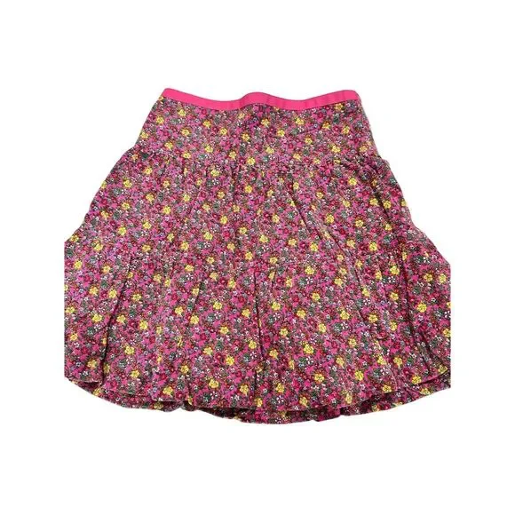 Ralph Lauren Girls Pink Floral Corduroy‎ Skirt Size 4 Girls
