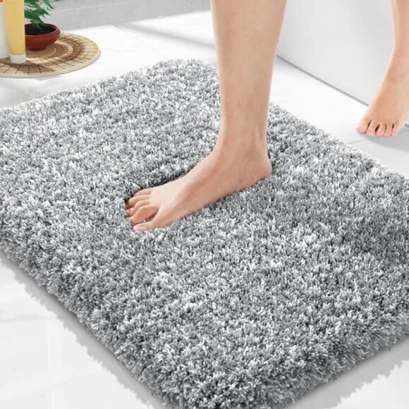 New 24x17 Bathroom Rug, Soft Plush Non-Slip Washable Mat for Shower & Sink Area