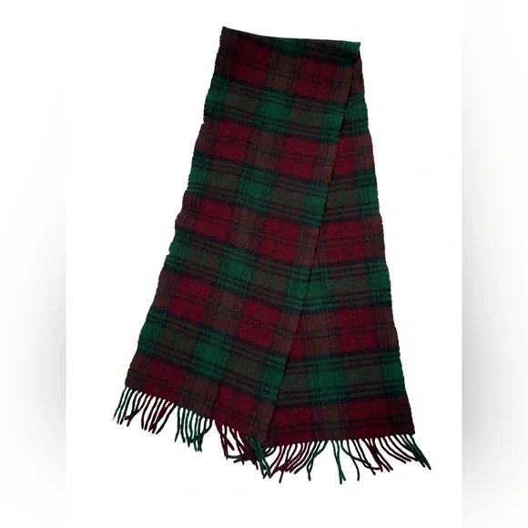 L.L. Bean‎ Men’s Lambswool Plaid Scarf Made in Ireland