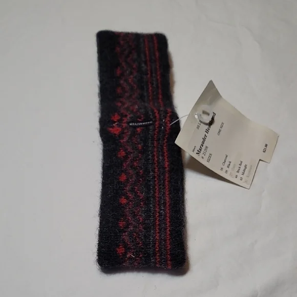 Smartwool Black and Red Knit Headband Accessory