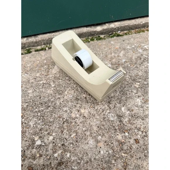 Scotch 3M C-38 Desktop Tape Dispenser Weighted Beige Tan Vintage Office USA Made