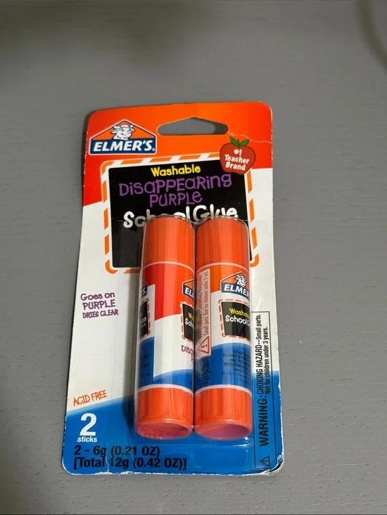 2 Pack Disappearing Purple Elmers Glue Sticks