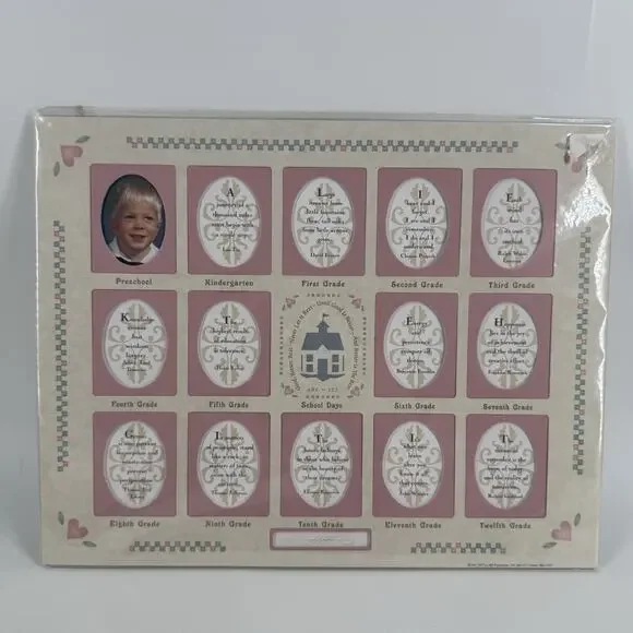 Country Cottage Core Granny Heart Pink Girl School Years 11x14 Photo Mat 1997