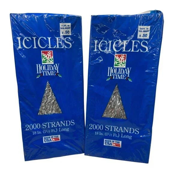 Holiday Time Icicles Vintage 2000 Strands 18