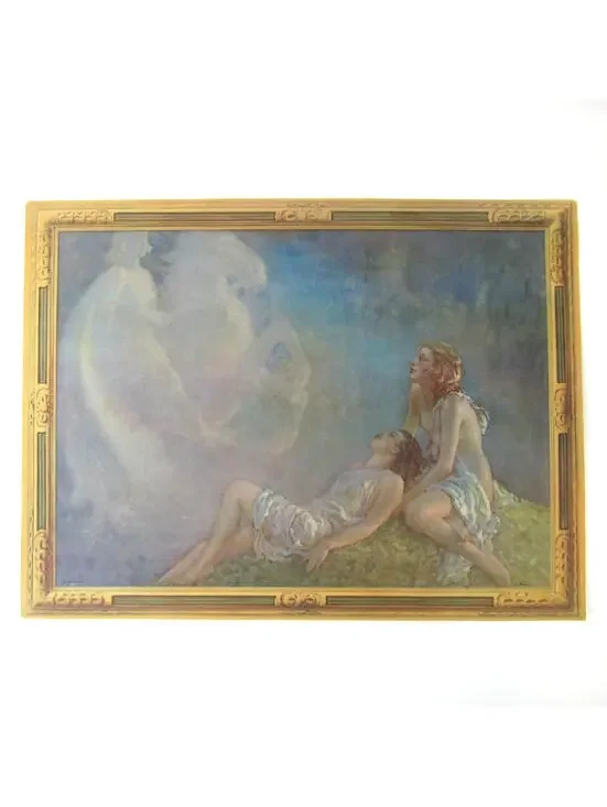 Vintage 1935 Litho Art Print Fantasy Day Dreams Arthur Spear Horse Clouds 16x12