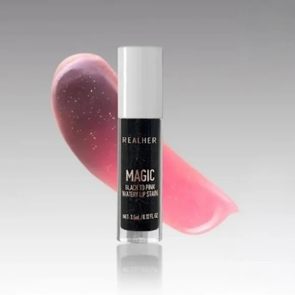 REALHER Magic Black to Pink Watery Lip Stain – pH Color Changing