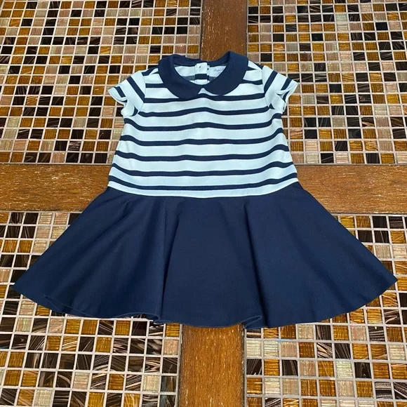 Ralph Lauren Pleated Striped Baby Girl Dress
