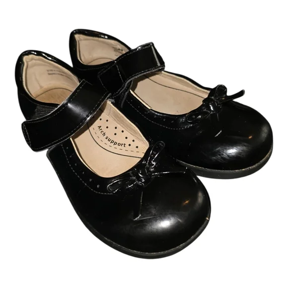 Pediped Flex Black Isabella Mary Jane Flats Girls Size 31 And 26