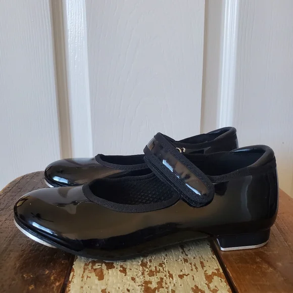 Black Patent Leather Kids Mary Jane Tap Dance Shoes 12