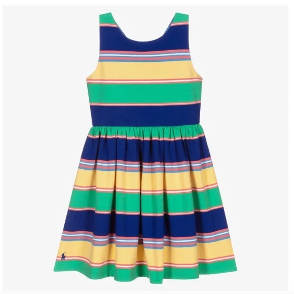 Ralph Lauren Green Striped Dress Girls