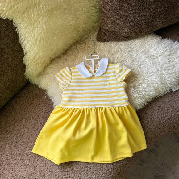 Ralph Lauren Baby Yellow Striped Dress