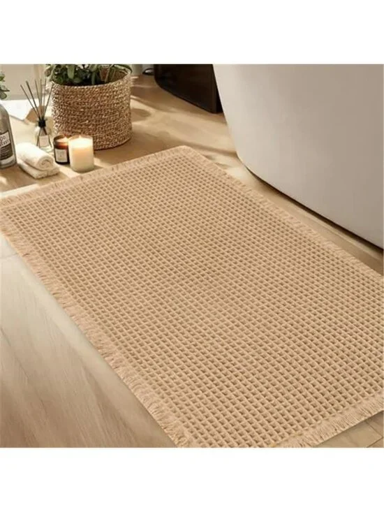 Waffle Bath Mat, Super Absorbent Non Slip Bathroom Boho Rug 20 x 32 inches