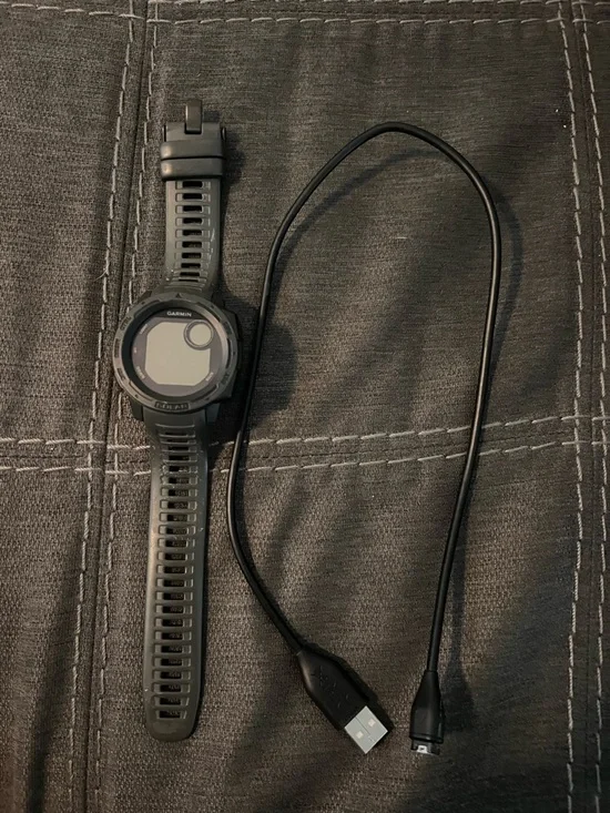 garmin Black GPS Sports Watch with Charging Cable
