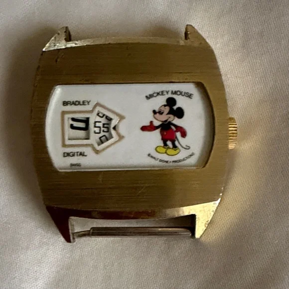 Disney Gold Mickey Mouse Digital Watch Face