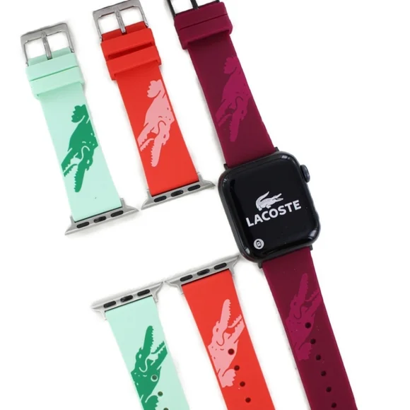 Lacoste Apple Watch Strap (38/40mm) Crocodile Print Silicone
