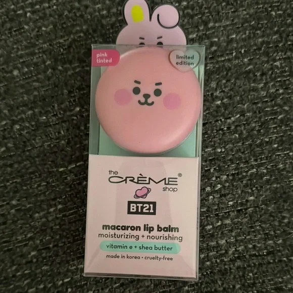 Limited Edition The Creme Shop BT21 Pink Macaron Lip Balm - Pink Tinted