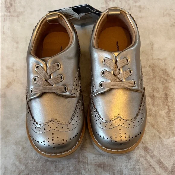 🆕 Gerber Metallic Gold Kids Dress Shoes