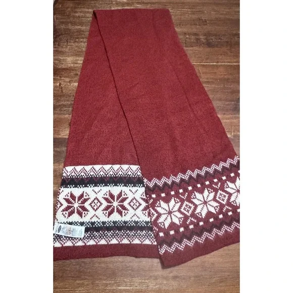 Old Navy Fair Isle Scarf Red/White/ Black 62