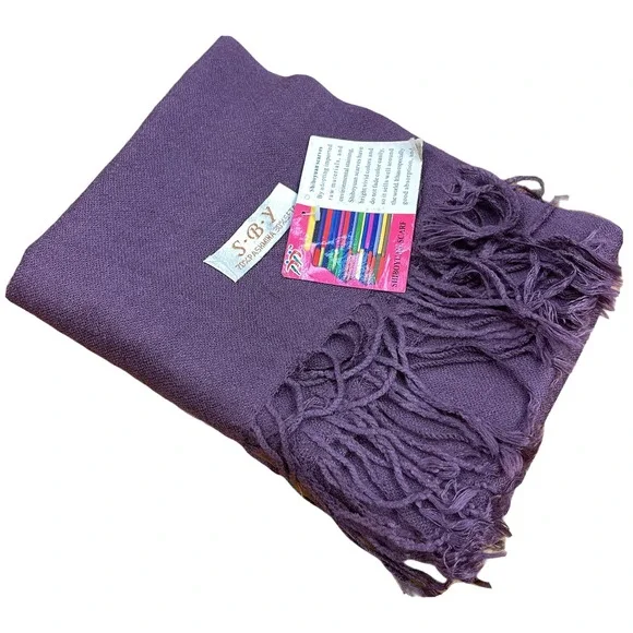 Shiboyuan Pashmina Scarf Purple Fringe New‎ Soft Rectangle SBY Woven